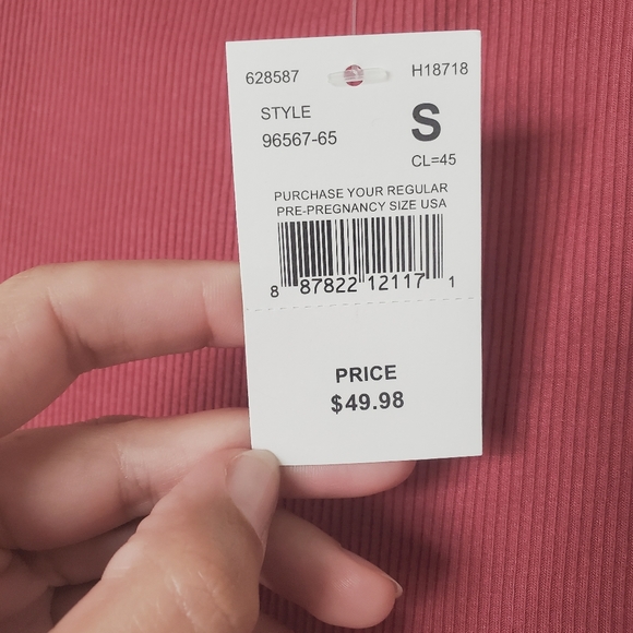 Motherhood Maternity Off The Shoulder Rib Knit Maxi Dress Rose Small - Picture 4 of 11